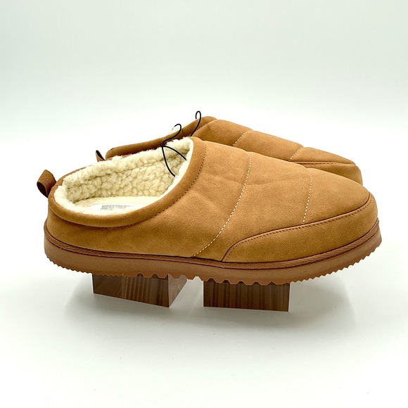 Nordstrom Rack Other - Nordstrom Rack Mens Size 9-10 Slippers Tan Quilted Faux Fur Puffer MSRP $30